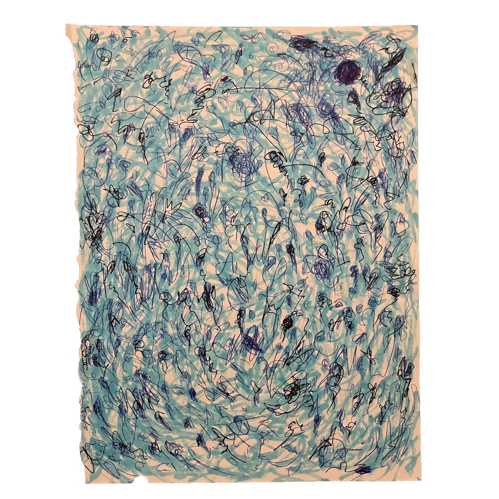Oman Original Art 8x11 Abstract Spiritual Paper Water Flow Painting Fine Art